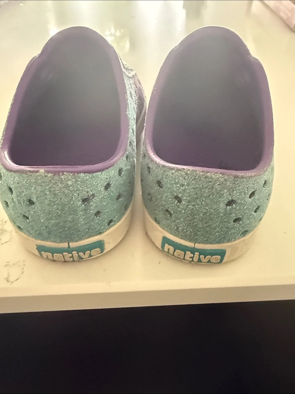 Native Kids Water Shoes in Purple & Blue Gradient